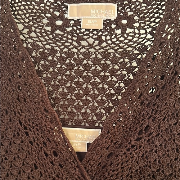 Michael Kors Elegant Brown Crochet Dress - Picture 4 of 15